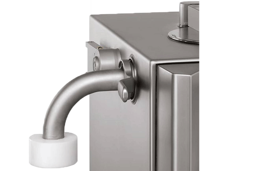 Curved can filling arm